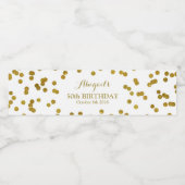 Gouden Confetti Custom Verjaardagswaterflesetiket Waterfles Etiket (Enkel label)