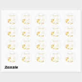 Gouden Confetti Dank u Sjabloon Hand Script Chic Ronde Sticker (Vel)