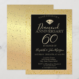 Gouden Confetti Diamanten Bruiloft Jubileum Kaart