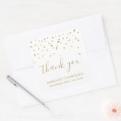 Gouden Confetti Driehoeken 70e Verjaardag Bedankt Vierkante Sticker (Envelop)