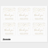 Gouden Confetti Driehoeken 90e Verjaardag Bedankt Vierkante Sticker (Vel)