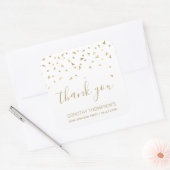 Gouden Confetti Driehoeken 90e Verjaardag Bedankt Vierkante Sticker (Envelop)