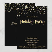 Gouden confetti eenvoudig bedrijfsfeest kaart (Voorkant / Achterkant)