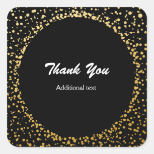 Gouden Confetti Elegante Glamour Stippen Favor Sti Vierkante Sticker