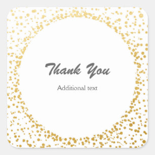 Gouden Confetti Elegante Glamour Witte Favoriet St Vierkante Sticker