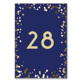 Gouden Confetti Elegante Marine Huwelijk Kaart (Achterkant)