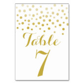 Gouden Confetti Elegante Trouwtafel Nummer Kaart (Achterkant)