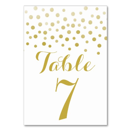 Gouden Confetti Elegante Trouwtafel Nummer Kaart (Achterkant)