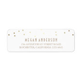 Gouden Confetti Elegante witte bruiloft Etiket (Voorkant)