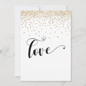 Gouden Confetti en kalligrafie met harten Save The Date (Achterkant)