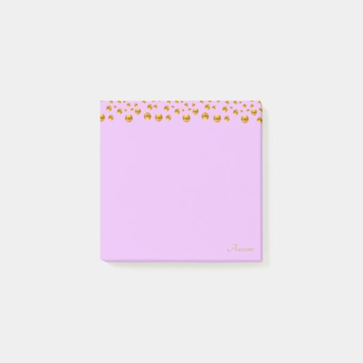 Gouden Confetti en kalligrafie op Violet Post-it® Notes (Voorkant)