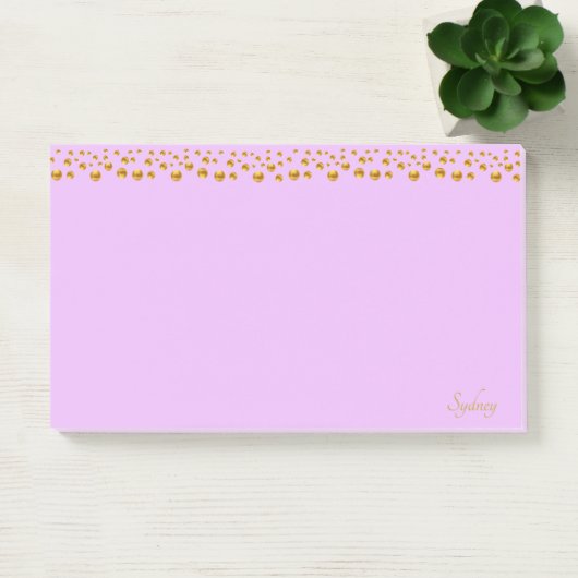 Gouden Confetti en kalligrafie op Violet Post-it® Notes (Kantoor)