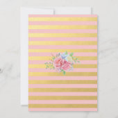 Gouden Confetti en Roze Bloemen 80ste Verjaardag Kaart (Achterkant)