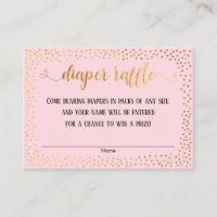 Gouden confetti en schrift op roze luierrafflekaar