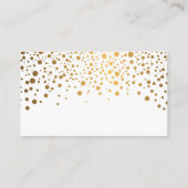 Gouden Confetti en Witte Huwelijk Website Informatiekaartje (Achterkant)