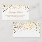 Gouden Confetti en Witte Huwelijk Website Informatiekaartje (Voorkant / Achterkant)