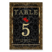 Gouden Confetti en zwart - Tafel Kaart (Voorkant)