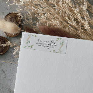 Gouden Confetti Eucalyptus Loof Retouradres Etiket