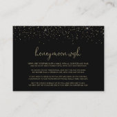 Gouden Confetti Fancy Script Honeymoon Wens   Informatiekaartje (Voorkant)
