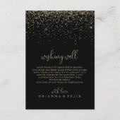 Gouden Confetti Fancy Script Huwelijks Wensput  Informatiekaartje (Voorkant)