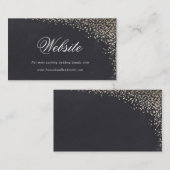 Gouden confetti faux folie trouwkaart informatiekaartje (Voorkant / Achterkant)