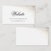 Gouden confetti faux folie trouwkaart informatiekaartje (Voorkant / Achterkant)