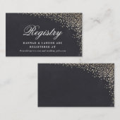 Gouden confetti faux folie trouwkaart informatiekaartje (Voorkant / Achterkant)