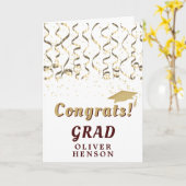 Gouden Confetti Gefeliciteerd Afgestudeerde Afstud Kaart (Gele Bloem)