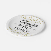 Gouden Confetti gejuicht tot 60 jaar Papieren Bordje (Gekanteld)