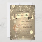 Gouden Confetti, Gingerbread Drink Bedrijf Kerst Kaart (Voorkant)