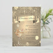 Gouden Confetti, Gingerbread Drink Bedrijf Kerst Kaart (Staand voorkant)