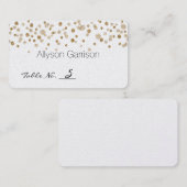 Gouden Confetti Glam Glitter Trouwtafel Nummer Plaatskaartje (Voorkant / Achterkant)