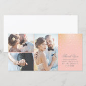 Gouden confetti glamour roze trouw bedankje bedankkaart (Voorkant / Achterkant)