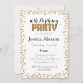 Gouden Confetti Glitter 16e Verjaardag Kaart (Voorkant)