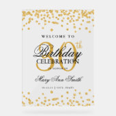 Gouden Confetti Glitter 30e Verjaardagsfeest Welko Acryl Bord (Voorkant)