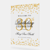 Gouden Confetti Glitter 30e Verjaardagsfeest Welko Acryl Bord (Hoek)