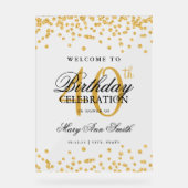 Gouden Confetti Glitter 40e Verjaardagsfeest Welko Acryl Bord (Voorkant)