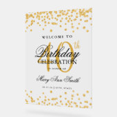 Gouden Confetti Glitter 40e Verjaardagsfeest Welko Acryl Bord (Hoek)
