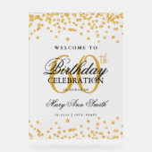 Gouden Confetti Glitter 60ste Verjaardagsfeest Wel Acryl Bord (Voorkant)