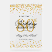 Gouden Confetti Glitter 80ste Verjaardagsfeest Wel Acryl Bord (Voorkant)