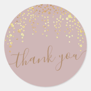 Gouden confetti glitter blush dank u Sticker