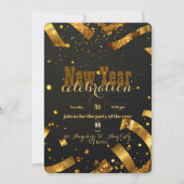 Gouden Confetti Glitter Explosie Feestelijk Nieuwj Kaart (Voorkant)