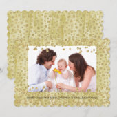 Gouden Confetti Glitter Gepersonaliseerde Foto Ker Feestdagenkaart (Voorkant / Achterkant)