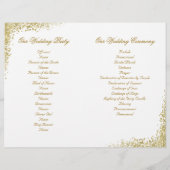 Gouden confetti & Glitter gevouwen programma (Achterkant)