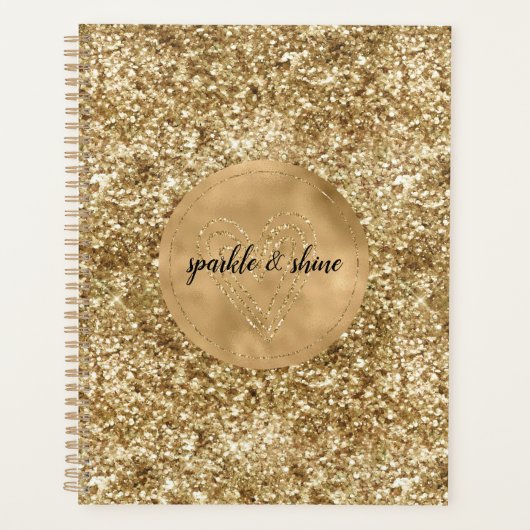 Gouden Confetti Glitter Hart Planner (Voorkant)