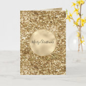 Gouden Confetti Glitter Kerst Kaart (Gele Bloem)