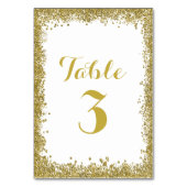 Gouden Confetti Glitter Lijst Bruiloft Kaart (Achterkant)