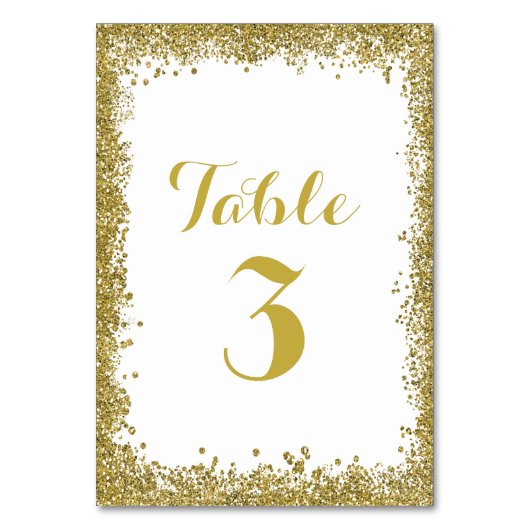 Gouden Confetti Glitter Lijst Bruiloft Kaart (Achterkant)