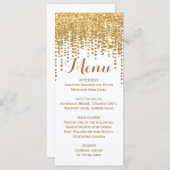 Gouden Confetti Glitter Look Menu (Voorkant / Achterkant)