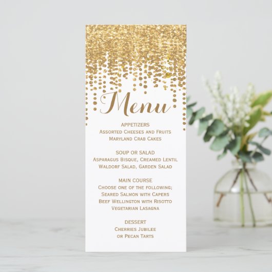 Gouden Confetti Glitter Look Menu (Staand voorkant)